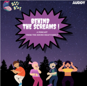 cover art from behind the screams, a sound heap podcast